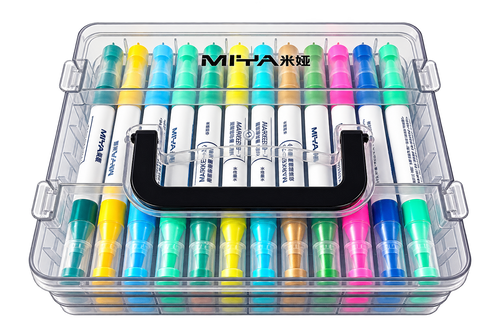 Miya Akrylpennor 36-pack – Färgpennor med dubbelspets