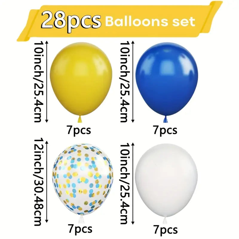 28 Blå Gula Studentballonger